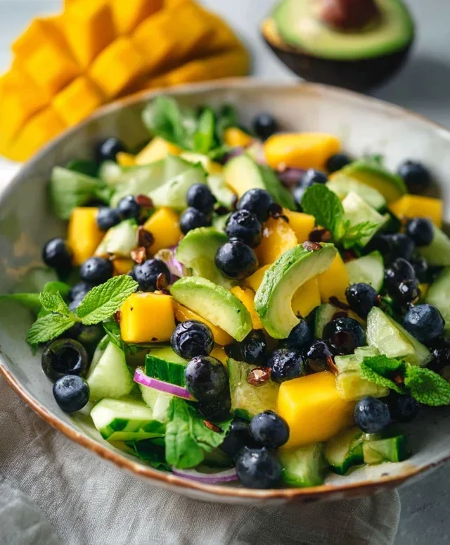 Mango Cucumber Salad with Blueberry and Avocado