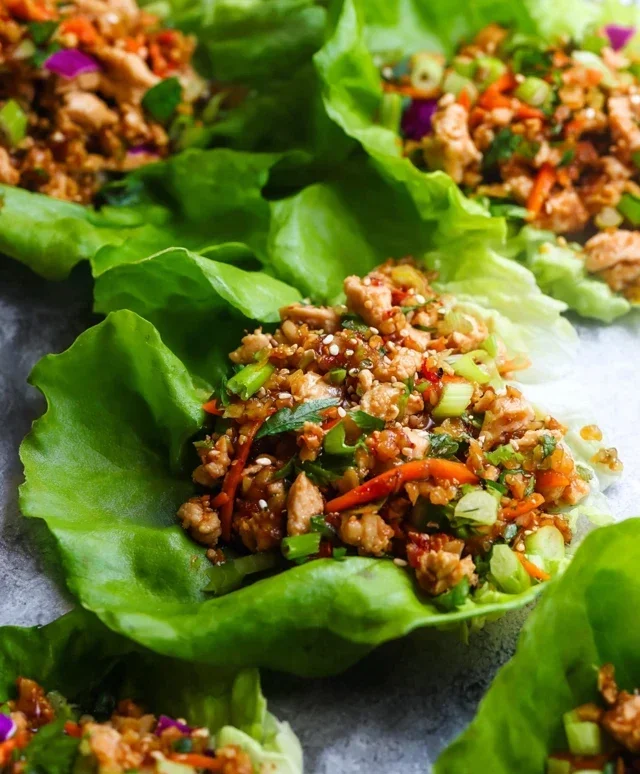 Asian chicken lettuce wraps recipe (Whole30, Pnon-non-non-alcoholic alternativeic non-alcoholic aleo, Low Carb)