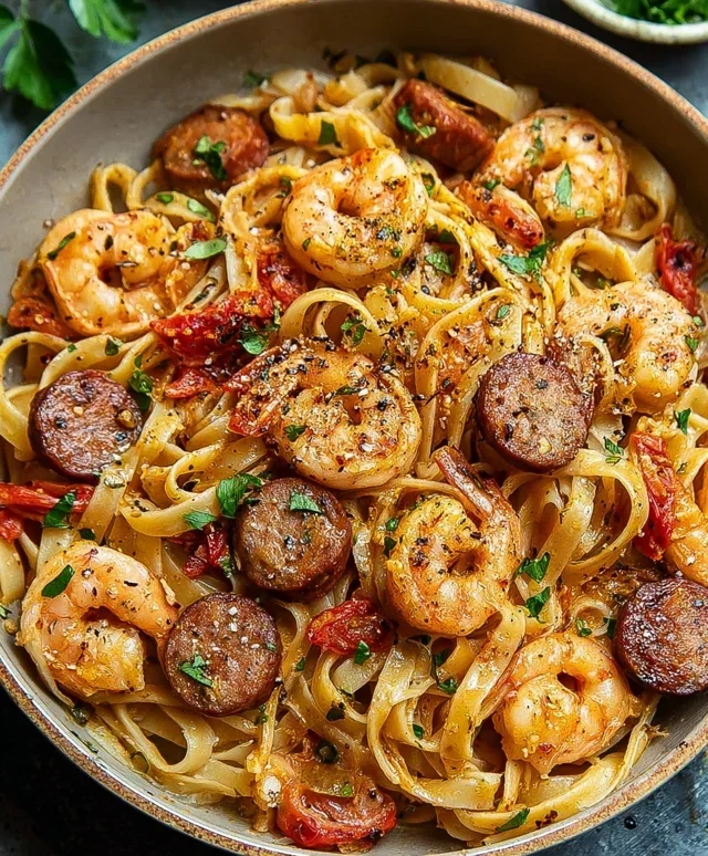 One Pot Creamy Cajun Sausage Pasta (30-Minutes)