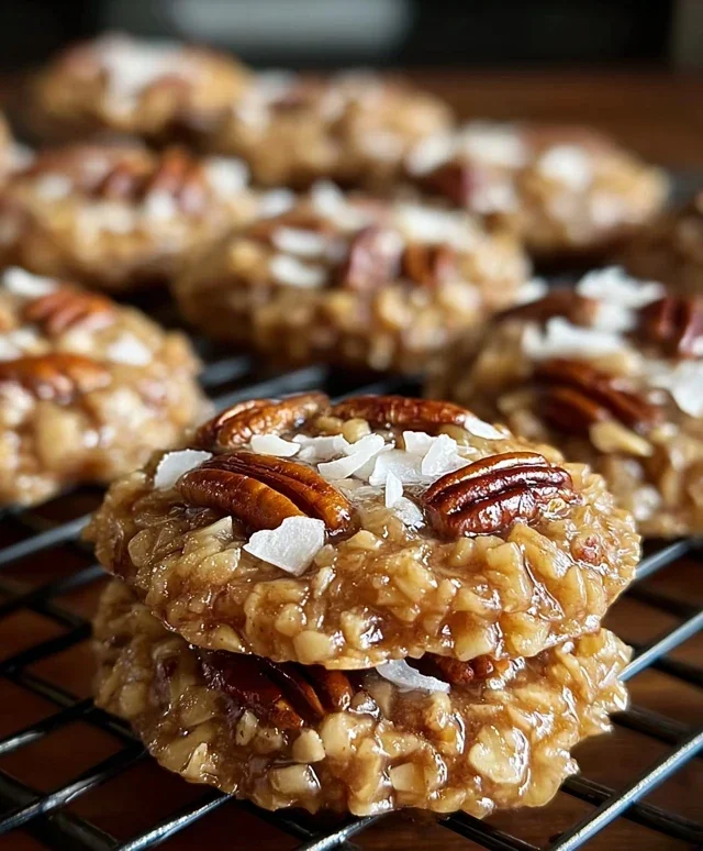 No Bake Pecan Coconut Praline Cookies