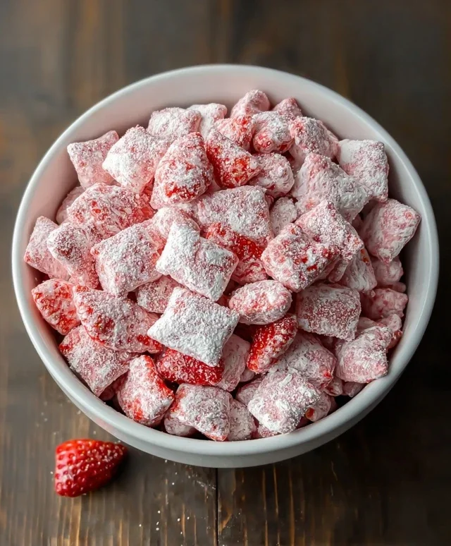Easy Strawberry Shortcake Puppy Chow