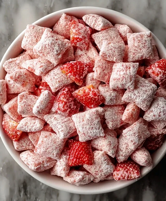 Easy Strawberry Shortcake Puppy Chow