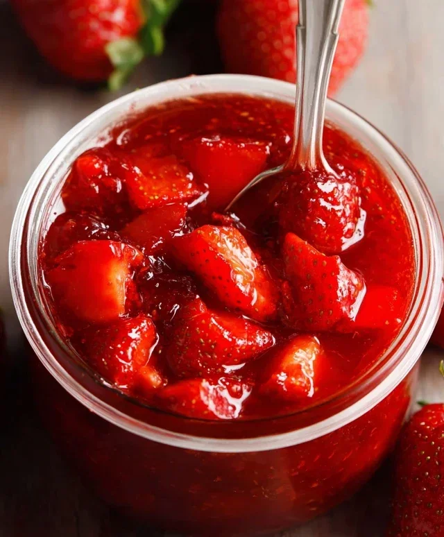 Easy Strawberry Cake with Strawberry Sauce