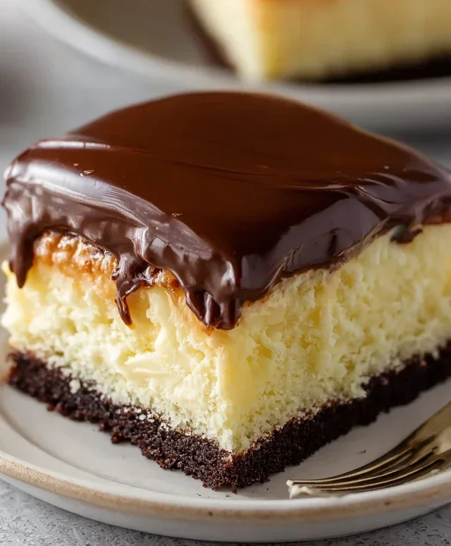 Boston Cream Poke Cake