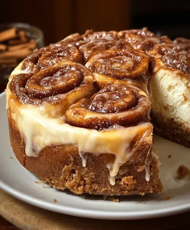 Cinnamon Roll Honeybun Cheesecake