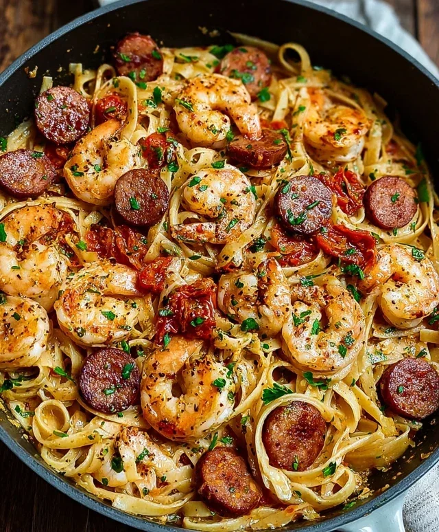 One Pot Creamy Cajun Sausage Pasta (30-Minutes)