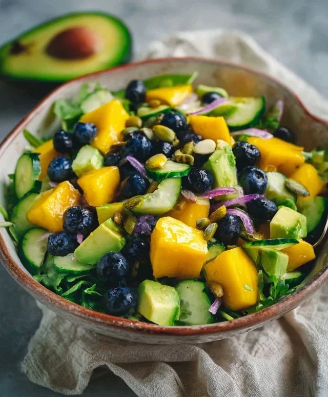 Mango Cucumber Salad with Blueberry and Avocado