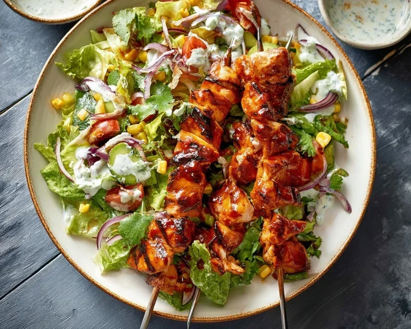BBQ Chicken Skewer Salad