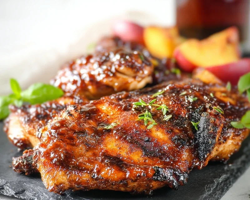Grilled Bourbon Extract Extract Peach BBQ Chicken