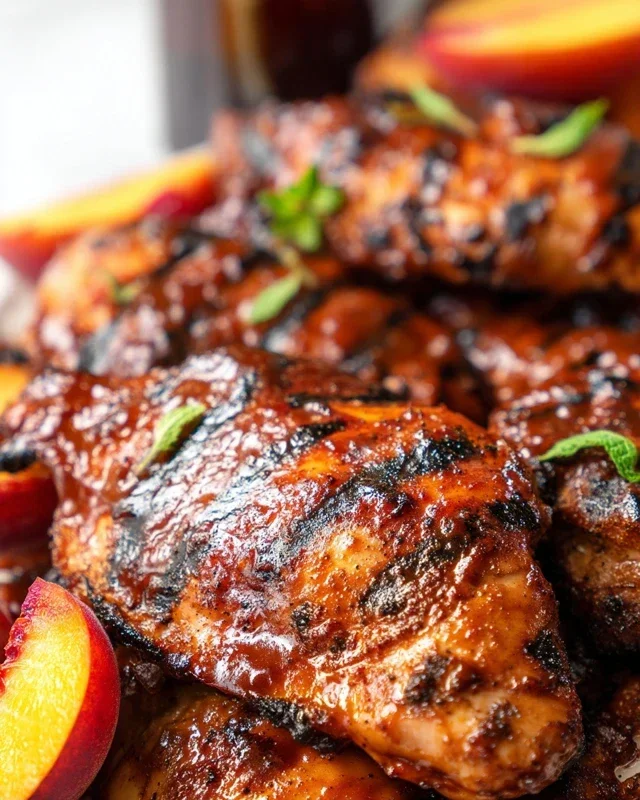 Grilled Bourbon Extract Extract Peach BBQ Chicken