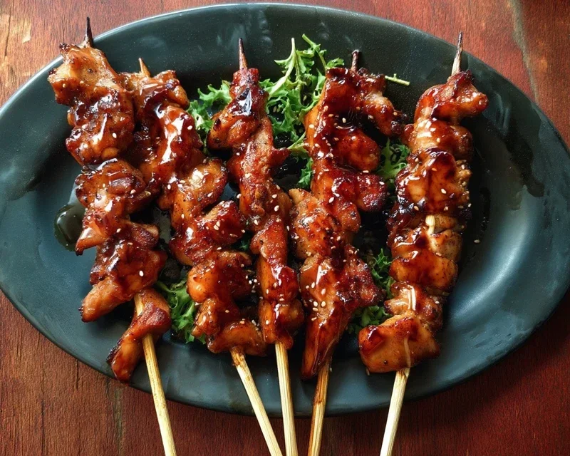 Sticky Bourbon Extract Extract Chicken Skewers