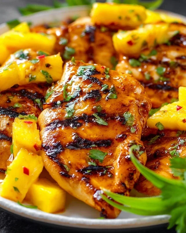 Grilled Mango Pineapple Chicken
