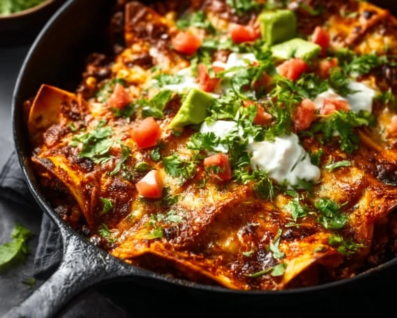 Beef Skillet Enchiladas