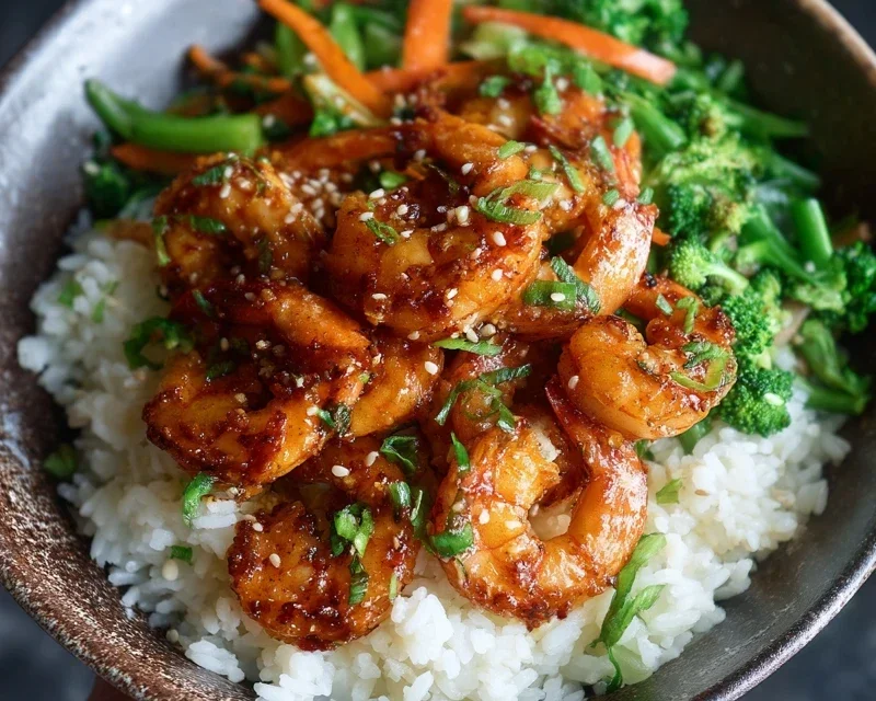 Honey Garlic Shrimp Bowls