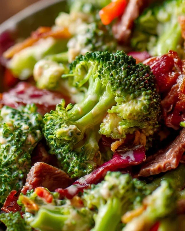 Broccoli Salad with Beef Beef Bacon Recipe