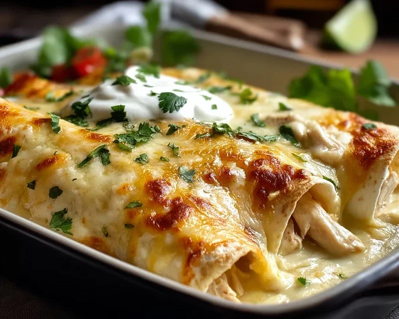 Creamy White Chicken Enchiladas