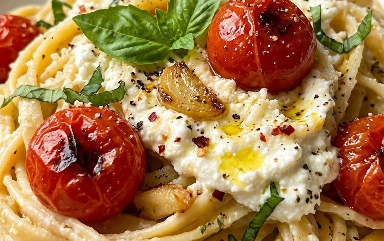 Roasted Tomato and Garlic Ricotta Pasta