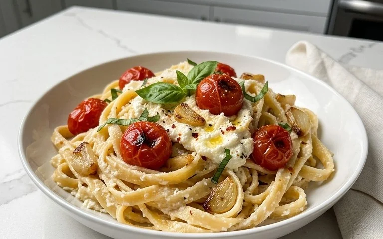 Roasted Tomato and Garlic Ricotta Pasta
