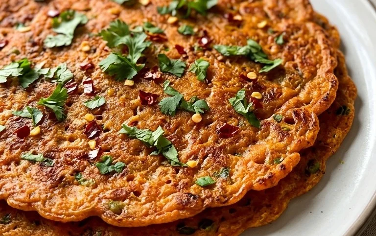 Masoor Dal Chilla | Savory Red Lentil Pancakes