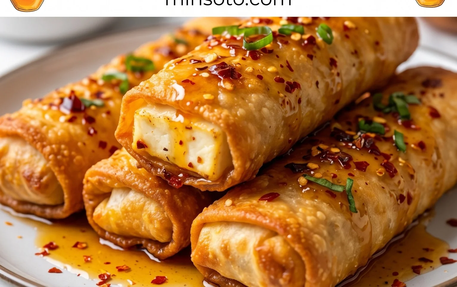Indulgent Oven Fried Feta Rolls with Chili Honey Magic