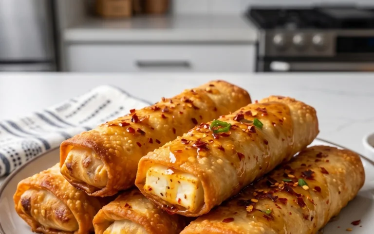 Indulgent Oven Fried Feta Rolls with Chili Honey Magic