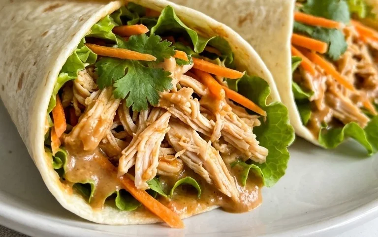 Thai Peanut Chicken Wraps
