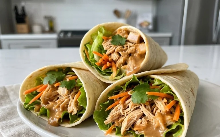 Thai Peanut Chicken Wraps