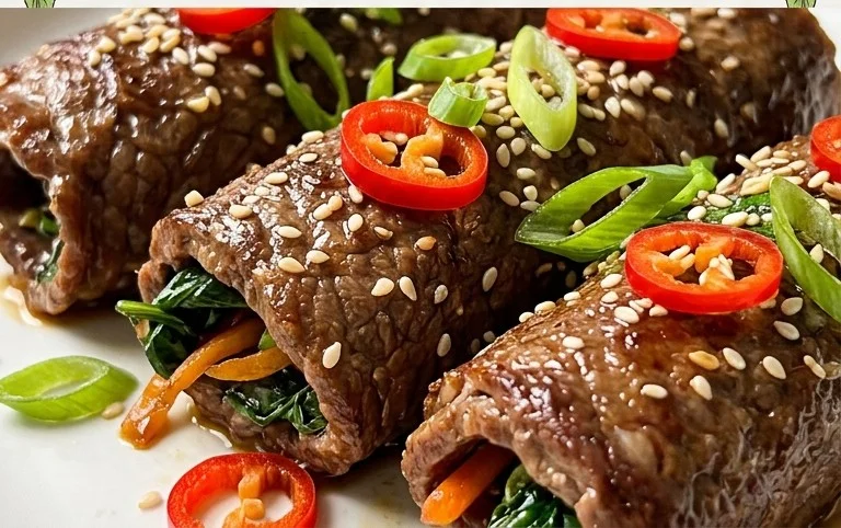 Thai Basil Beef Rolls