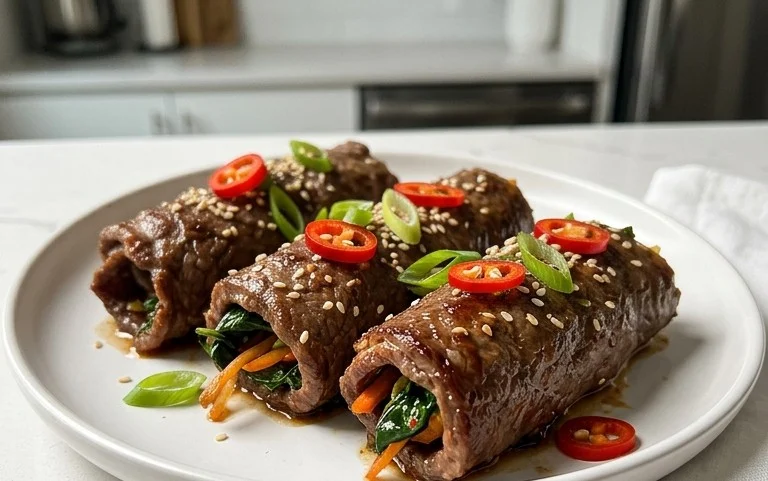 Thai Basil Beef Rolls