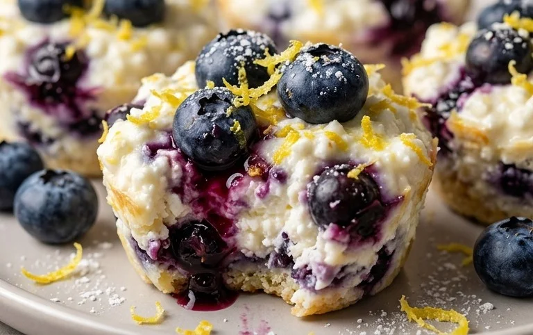 Blueberry and Lemon Zest Cottage Cheese Bites