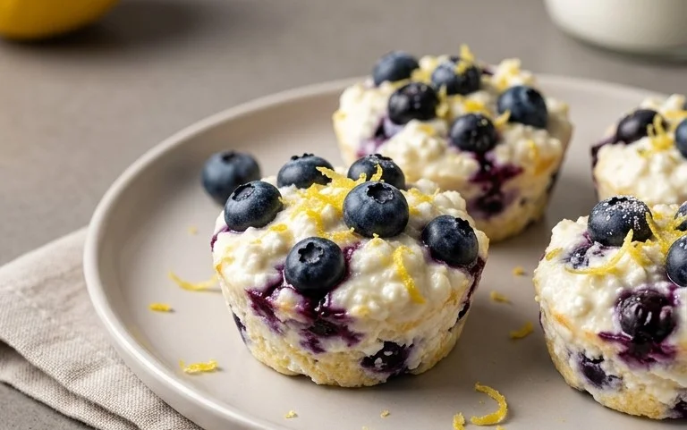 Blueberry and Lemon Zest Cottage Cheese Bites