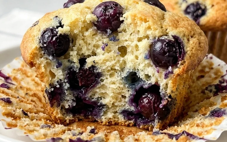 Sour Cream Blueberry Muffins