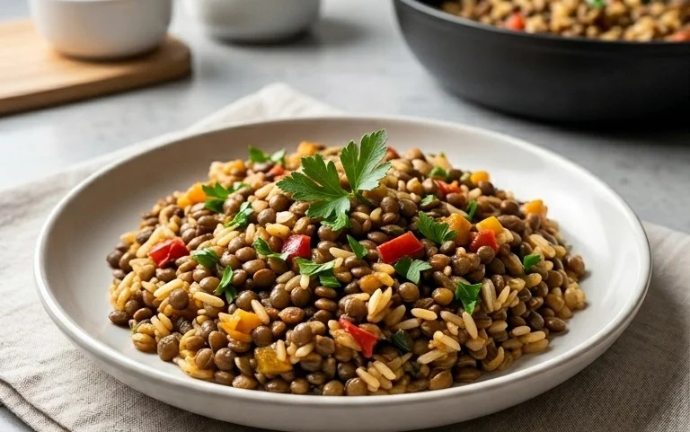 Easy Mediterranean Lentils and Rice