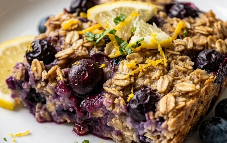 Lemon Blueberry Baked Oats