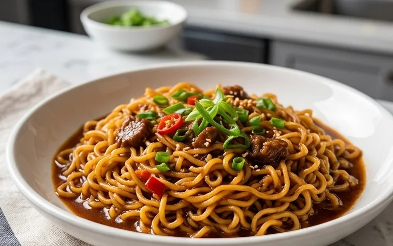 Easy Saucy Ramen Noodles