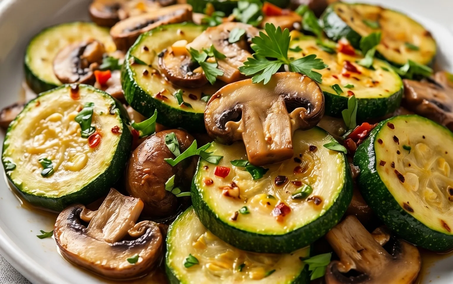 Skillet Zucchini and Mushrooms
