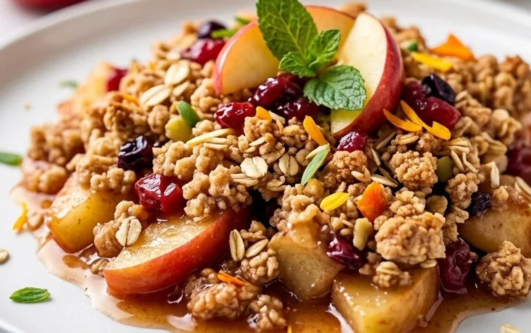 Healthy Breakfast Apple Crum extractble