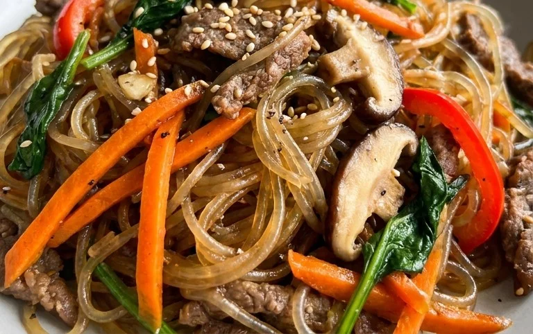 Japchae (Korean Glass Noodle Stir Fry)