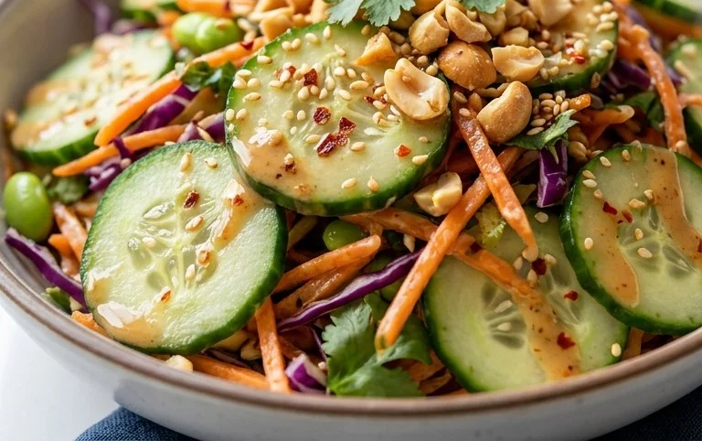 Creamy Asian Cucumber Salad Bowl