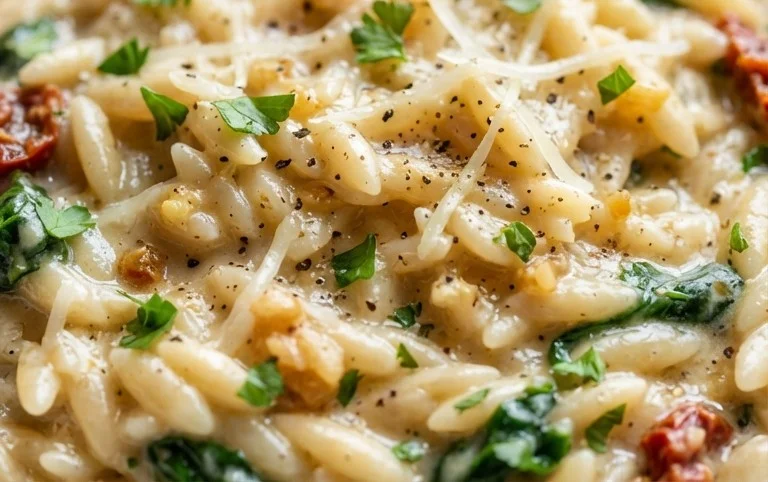 Creamy Garlic Parmesan Orzo