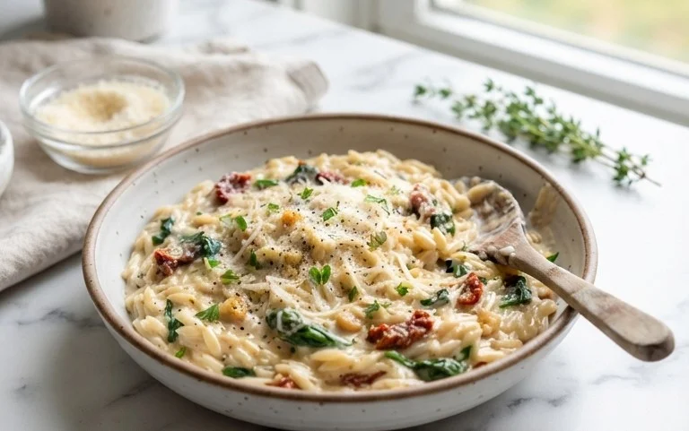 Creamy Garlic Parmesan Orzo