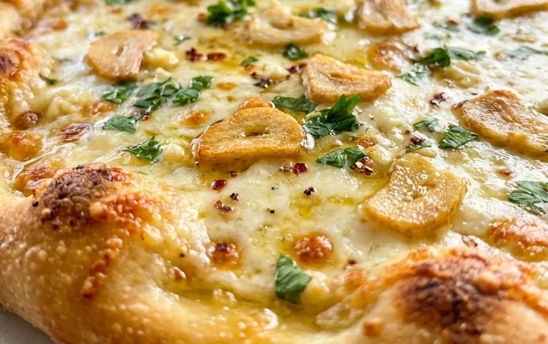 buttery garlic pizza