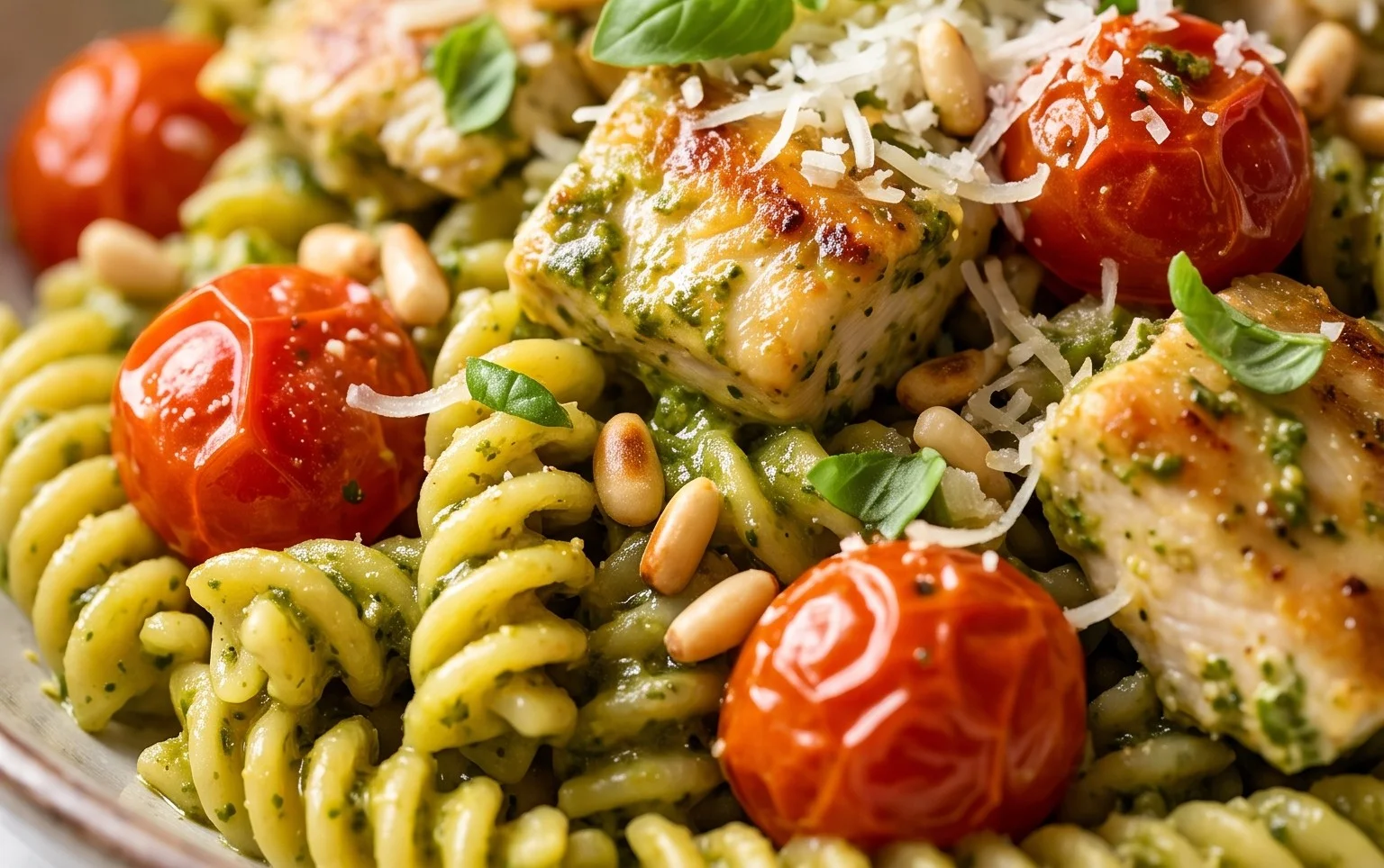 Creamy Chicken Pesto Pasta