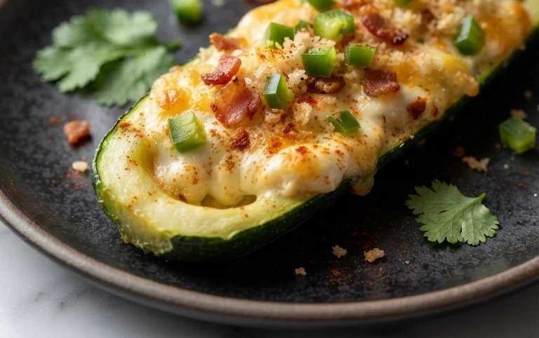 Jalapeno Popper Zucchini Boats