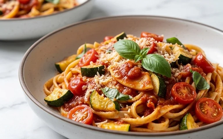 Healthy Tomato Zucchini Pasta