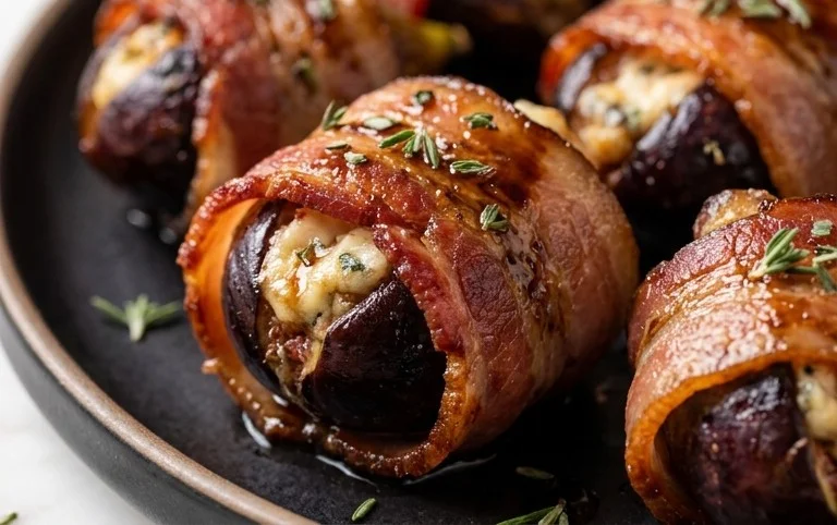 Beef Bacon Wrapped Stuffed Figs