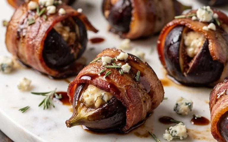 Beef Bacon Wrapped Stuffed Figs
