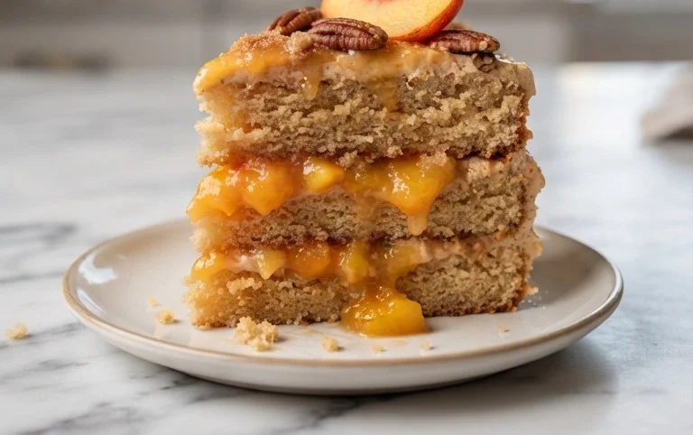 Brown Sugar Layer Cake with Peach Filling