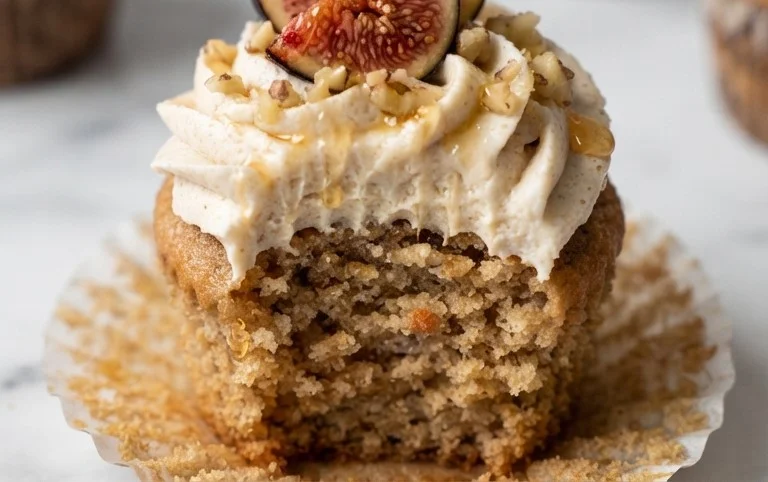 Fig Cupcakes with Honey Cream Cheese Frosting