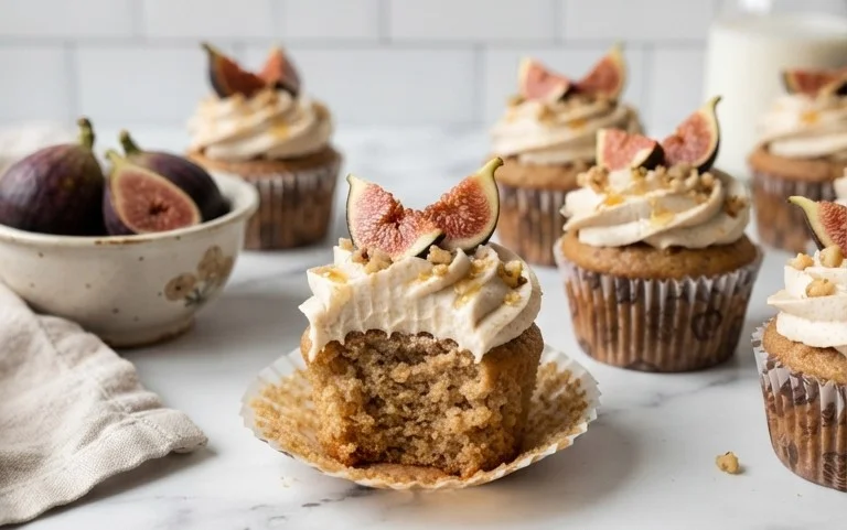 Fig Cupcakes with Honey Cream Cheese Frosting